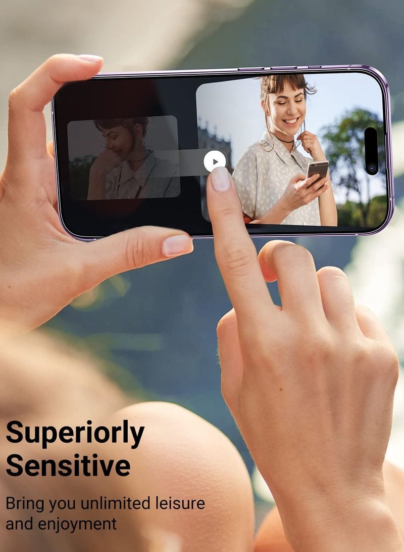 BORTONY Pack of 2 Screen Protector for 14 Pro Max (6.7 inch) Premium HD Clear Tempered Glass Anti-Scratch Anti-Fingerprints Bubble-Free Ultra Resistant - Image 4