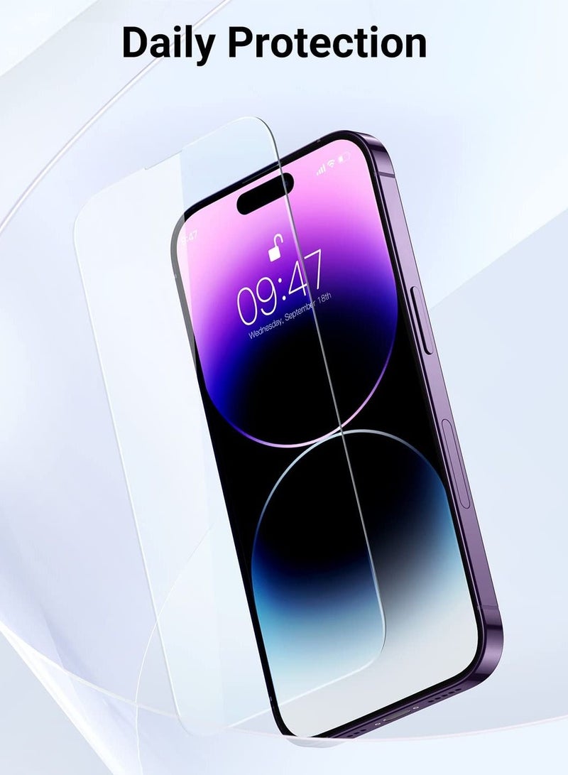 BORTONY Pack of 2 Screen Protector for 14 Pro Max (6.7 inch) Premium HD Clear Tempered Glass Anti-Scratch Anti-Fingerprints Bubble-Free Ultra Resistant - Image 5