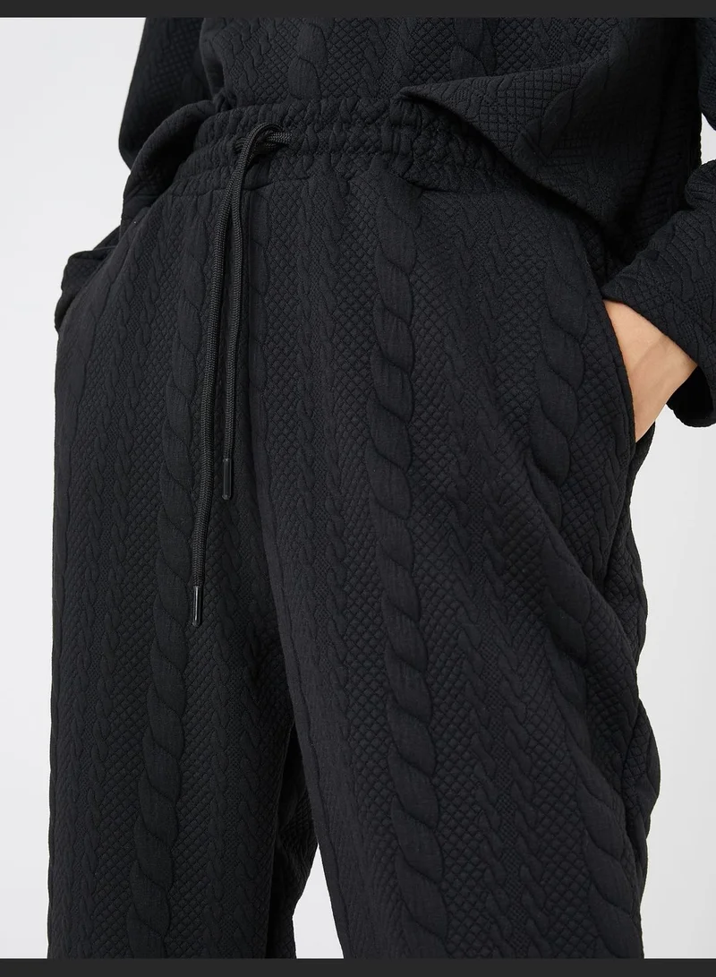 كوتون Patterned Drawstring Jogger Sweatpants