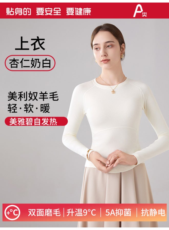 [daifa] Fall/winter Round Neck Sching Slim-fit Base Shirt Women's Outer Wearing Long-sleeved Wool Fleece-lined Autumn Jacket Women