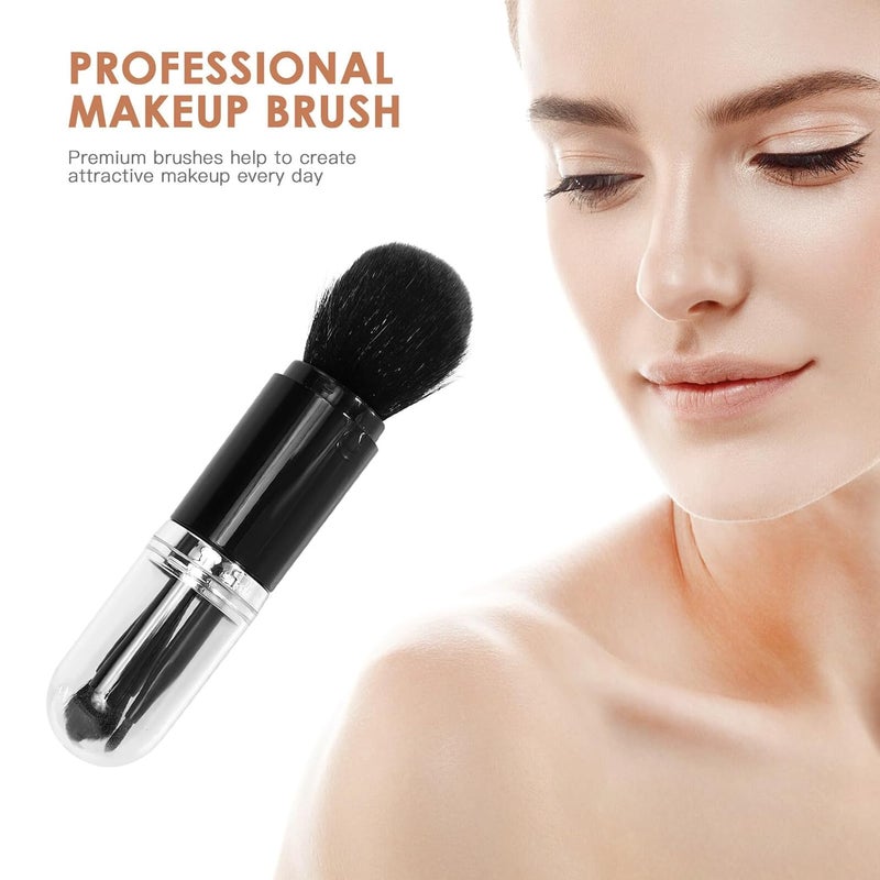 4-in-1 Telescopic Makeup Brush Set, Retractable Dual-ended Synthetic Cosmetics Brushes for Face Powder, Concealer, Highlighter, Portable Travel Beauty Tool - Image 3