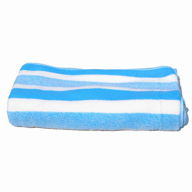 Pure Source India Quick Dry Microfiber 140x70 CM Strips Pattern Hand Bath Towels, Spa Face Bath Towel for Men & Women (Blue) - Image 2