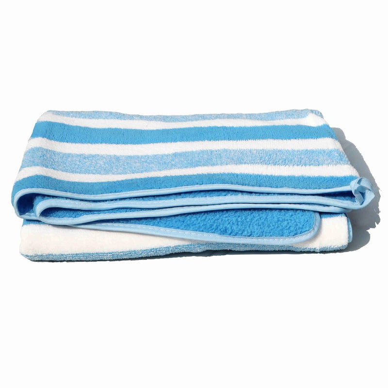 Pure Source India Quick Dry Microfiber 140x70 CM Strips Pattern Hand Bath Towels, Spa Face Bath Towel for Men & Women (Blue) - Image 5