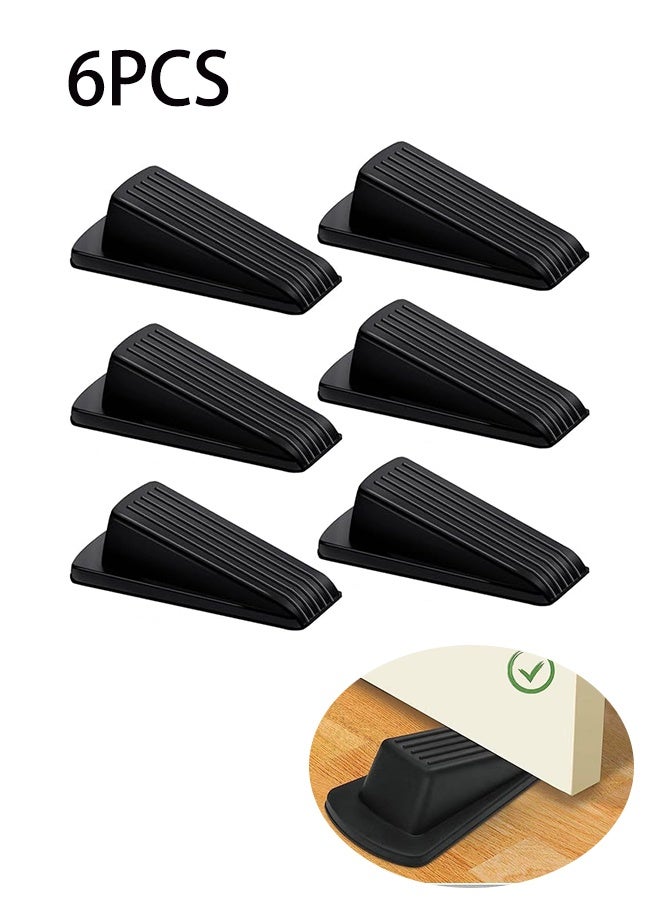 Door Stopper Set Anti Slip Heavy Duty Design Door Stop is Suitable for All Surfaces Carpet Floor, Suitable for at Home/Office/Garage/School, 6PCS - Image 1