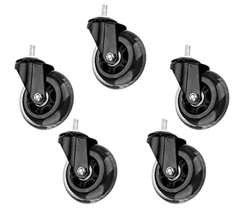 Bilvina Heavy Duty Threaded chair wheels Black set of 5