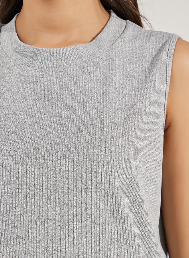 Styli Sleeveless Rib Knit Top & Wide Leg Joggers Co-Ords  - Image 4