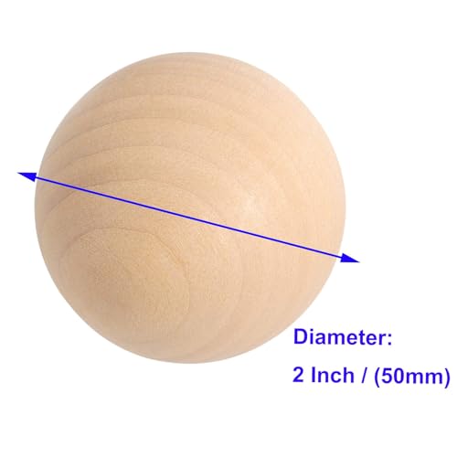 KOHAND 30 Pack 2 Inch Wooden Balls, Round Wood Ball for Crafts, Unfinished Wooden Balls for DIY Art Craft Painting Projects - Image 2