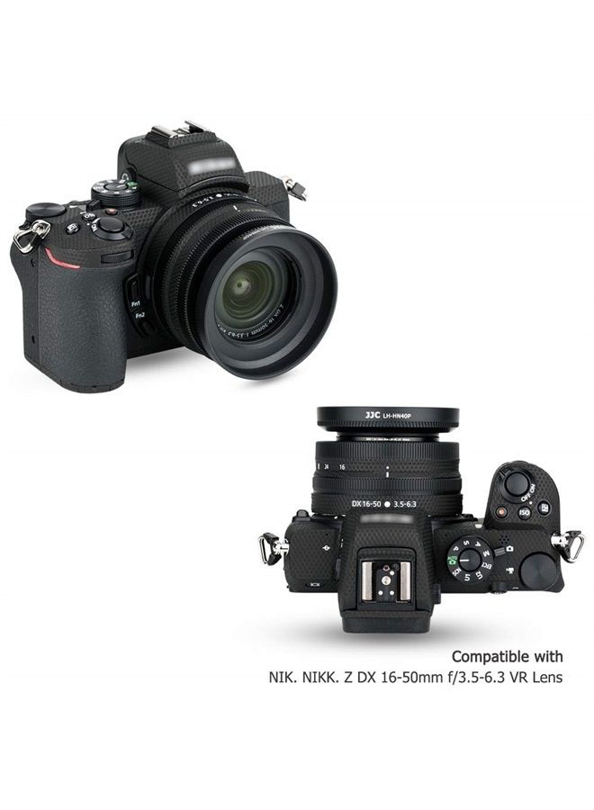 JJC Screw-in Lens Hood Shade for Nikon NIKKOR Z DX 16-50mm f/3.5-6.3 VR Lens on Nikon Z50 Zfc Z fc Replace Nikon HN-40 Lens Hood - Image 4