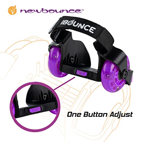 New Bounce New-Bounce Heel Wheel Skates with Lights - Jet Wheelies for Shoes - Adjustable Roller Heel Skates for Kids - One Size Fits Most (Purple) - Image 3