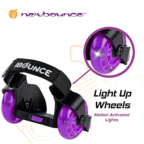 New Bounce New-Bounce Heel Wheel Skates with Lights - Jet Wheelies for Shoes - Adjustable Roller Heel Skates for Kids - One Size Fits Most (Purple) - Image 4