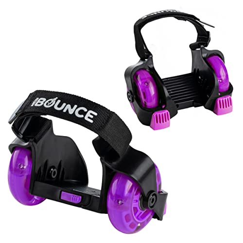 New Bounce New-Bounce Heel Wheel Skates with Lights - Jet Wheelies for Shoes - Adjustable Roller Heel Skates for Kids - One Size Fits Most (Purple) - Image 1