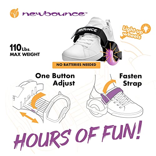 New Bounce New-Bounce Heel Wheel Skates with Lights - Jet Wheelies for Shoes - Adjustable Roller Heel Skates for Kids - One Size Fits Most (Purple) - Image 5
