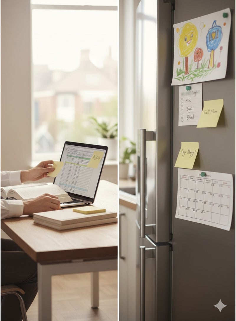 UPM - STICKY NOTE, 75x 75mm, Pastel Yellow, (Environmentally friendly) - 1200Sheets made in germany - Image 2