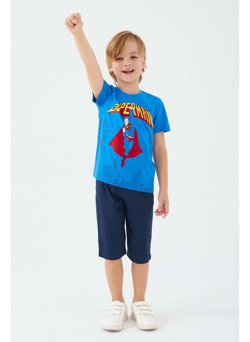 SUPERMAN - Buildings Blue Boy Capri Suit - Image 1