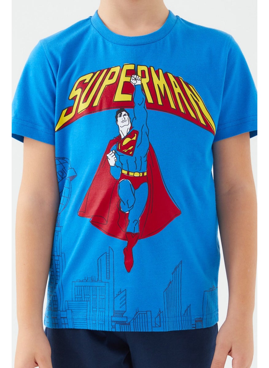 SUPERMAN - Buildings Blue Boy Capri Suit - Image 1