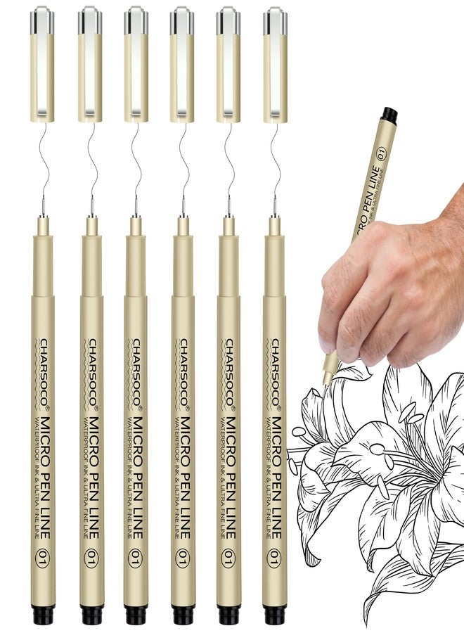 CHARSOCO 01 Micro Pen, Black Fine Point Pen with Waterproof Archival Ink, 0.25mm Fineliner Ink Pens for Artist Illustration, Sketching, Anime, Manga, Technical Drawing and Scrapbooking - Image 1