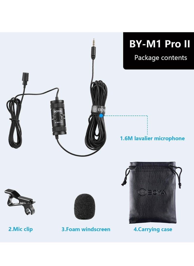 BOYA - BOYA by-M1 Pro II Lavalier Microphone Noise Cancelling Omnidirectional Mic with Monitoring Port for YouTube Tiktok Interview Broadcast Content Creation - Image 1