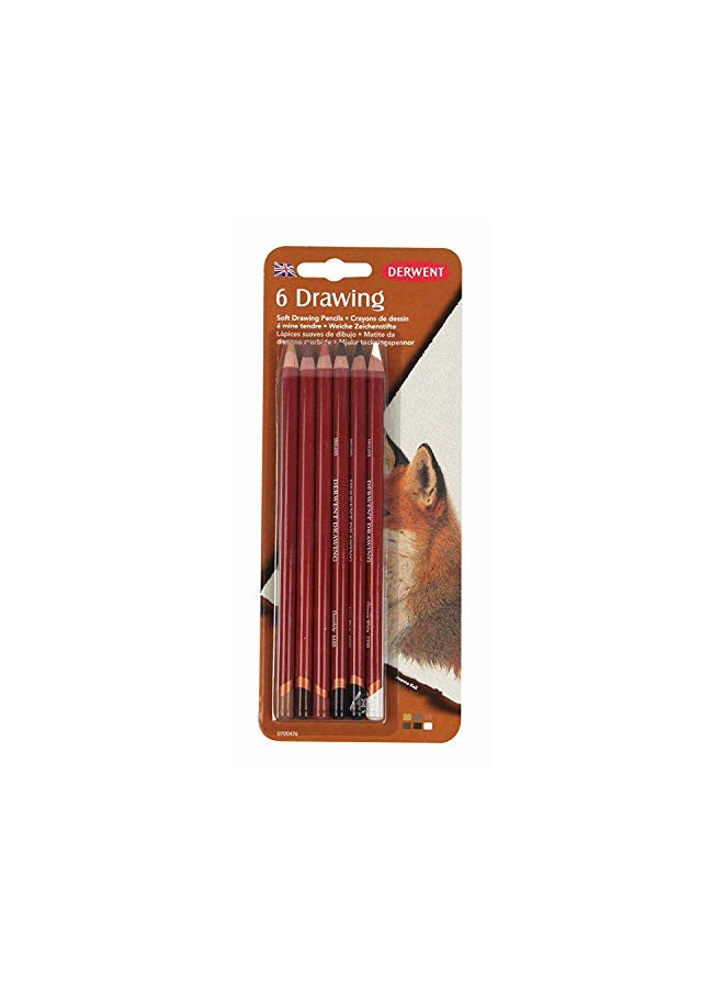 Derwent Colored Drawing Pencils, 5mm Core, Pack, 6 Count (0700476) - Image 1