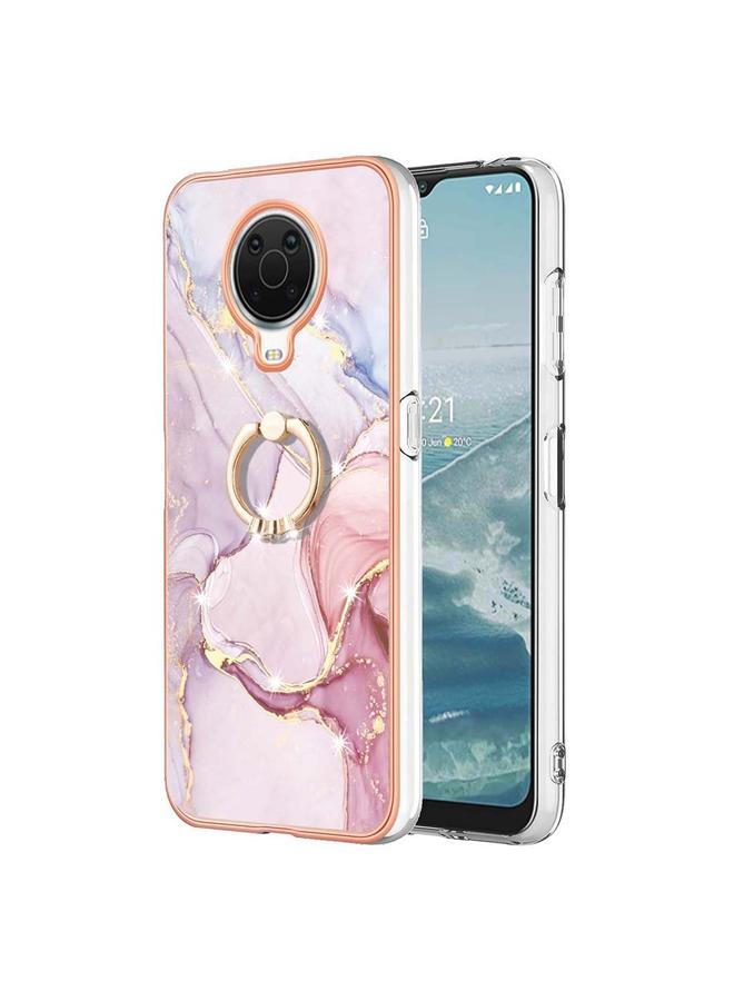 اس-توب جراب لهاتف Nokia G20 / G10 بنمط رخامي مطلي بالكهرباء من مادة TPU مع حلقة - Image 1