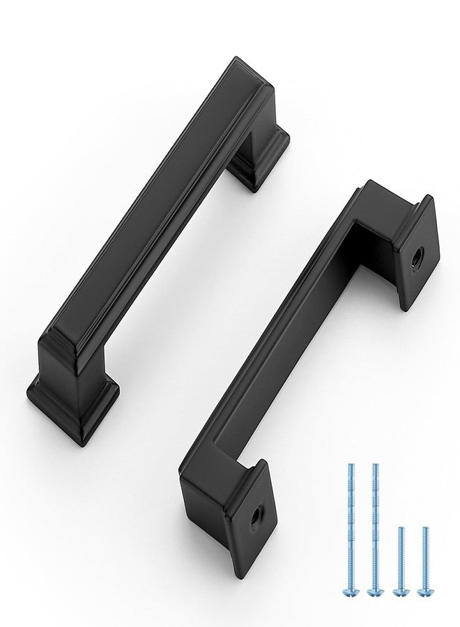 Ravinte Hardware 10 Pack Kitchen Cabinet Pulls Square Drawer Pulls 3 Inch Hole Center Cabinet Handles Matte Black Drawer Pulls Kitchen Cabinet Hardware for Kitchen Cupboard Solid Dresser Handles - Image 1