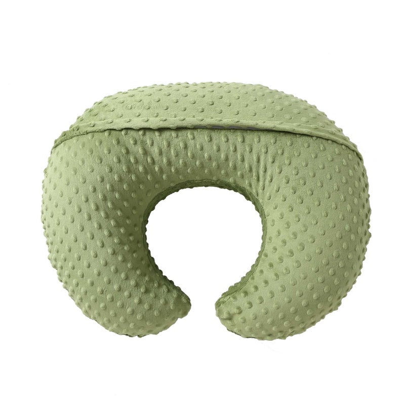 QUENESS Nursing Pillow and Positioner, Breastfeeding, Bottle Feeding, Baby Sitting Support with Removable Ultra Soft Cover, Tummy Time Support for Baby Boys and Girls (Sage) - Image 4