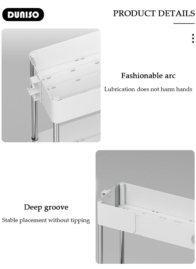 DUNISO - Over The Toilet Storage Shelf, 2 Tier Waterproof Dustproof Bathroom Organizer Shelf Over Toilet, Toilet Space Saver Shelf with Hooks & Suction Cup Base, Wall Mounting Design Storage Rack, No Drilling Space Saving Bathroom Over Toilet Rack - Image 1