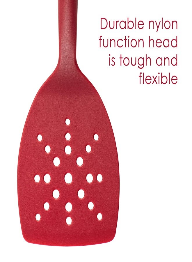 راتشل راي مجموعة أدوات الطبخ من رايتشل راي: ملعقة تقليب وملعقة كشط مرنة - قطعتان، أحمر - Image 5