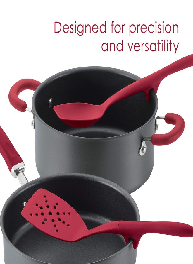 راتشل راي مجموعة أدوات الطبخ من رايتشل راي: ملعقة تقليب وملعقة كشط مرنة - قطعتان، أحمر - Image 4