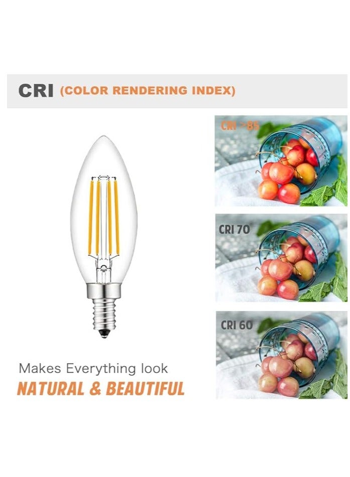 ESNCO E14 LED Light Bulb, Candle Bulb Warm White 2700K, 10 Pack, 4W 400lm, 230V  - Image 5