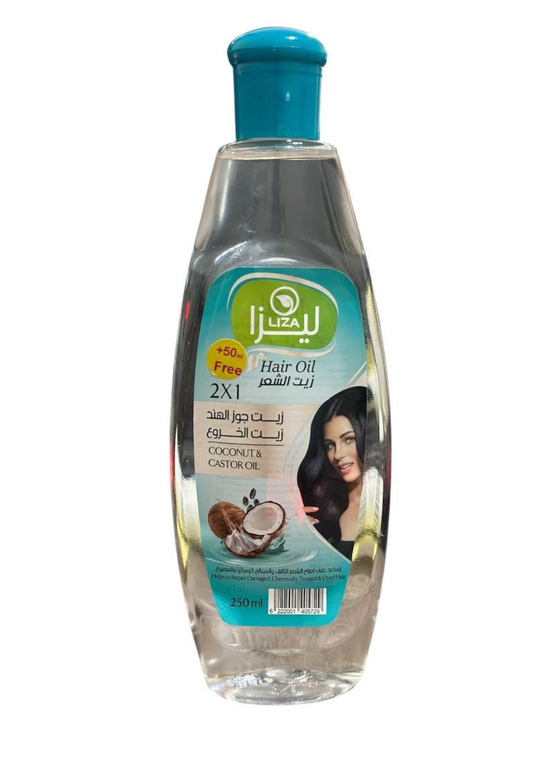Liza Coconut oil and Castor Oil 2 in 1 250 ml  - Image 1