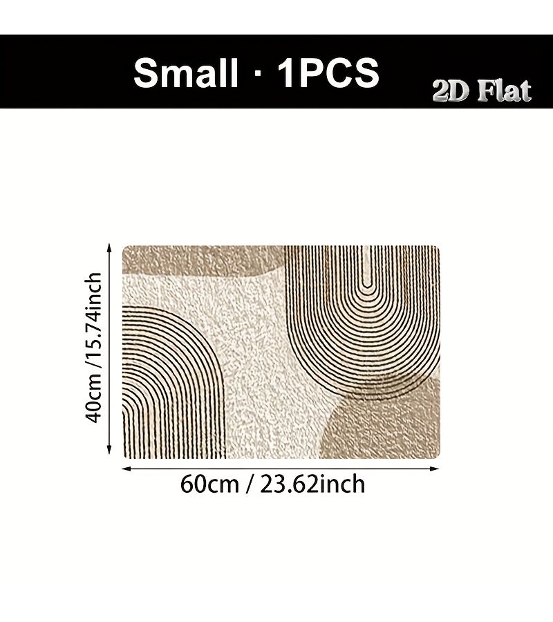 Modern U Shaped Bathroom Floor Mat 40x60cm Elegant Design Toilet Lid Cover - Image 3
