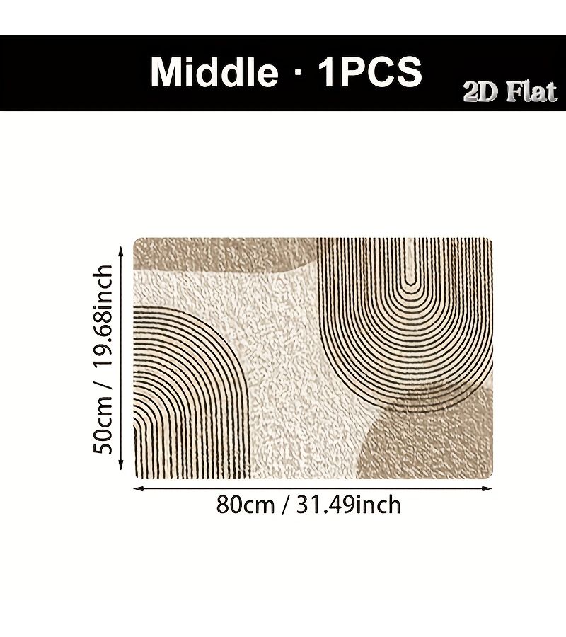 Modern U Shaped Bathroom Floor Mat 40x60cm Elegant Design Toilet Lid Cover - Image 5