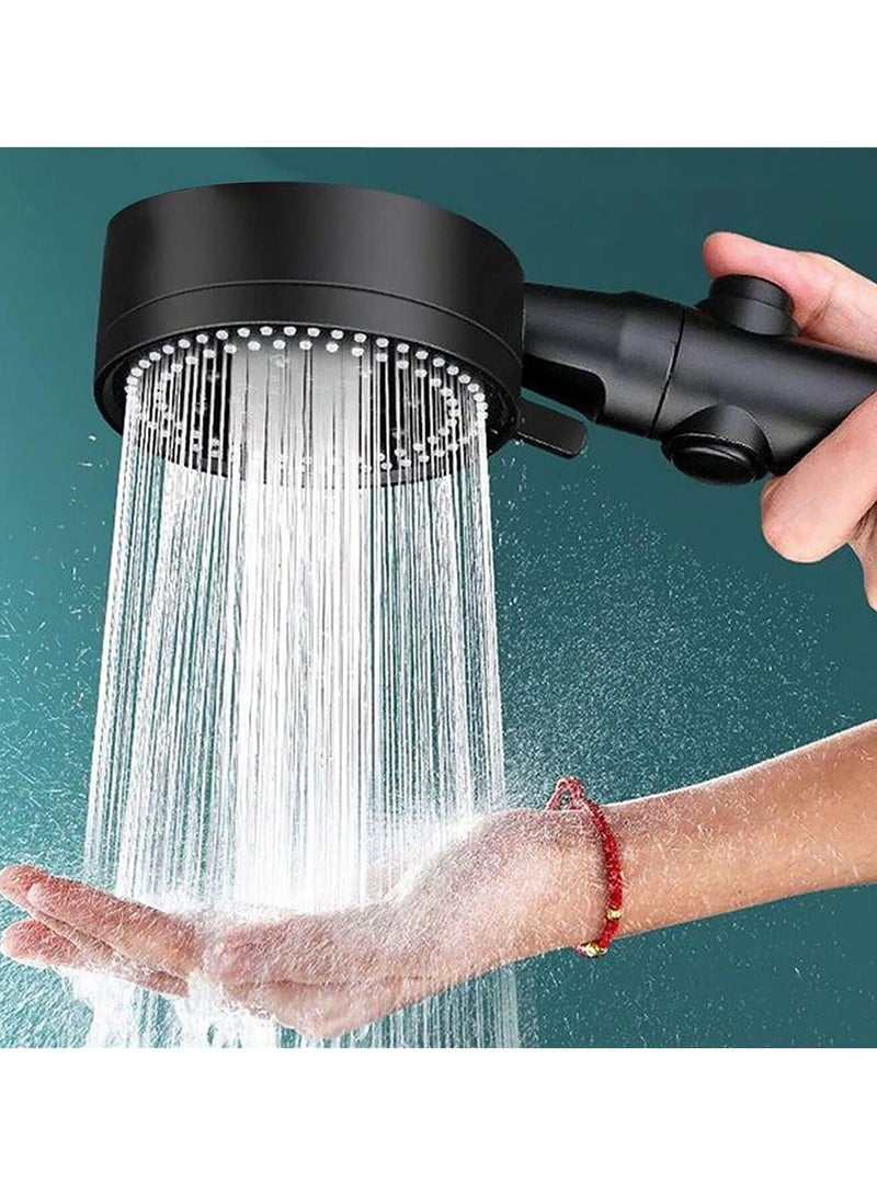 High Pressure Water Saving Adjustable Shower Head (1 Pieces) - Black  - Image 5