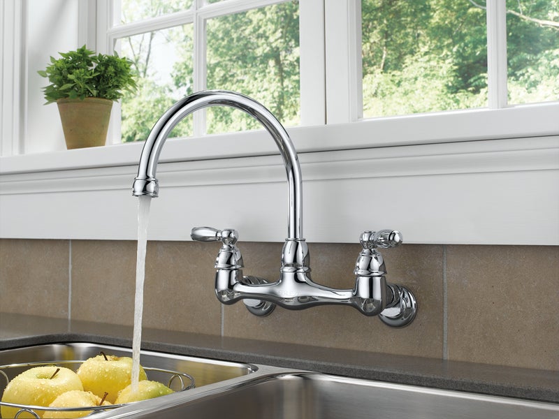 Peerless 2-Handle Wall Mount Kitchen Sink Faucet, Chrome P299305LF - Image 3