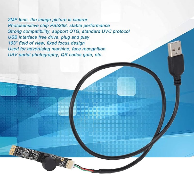 Agatige 2MP وحدة كاميرا USB عدسة واسعة الزاوية 163 درجة لأنظمة Android وLinux وWindows - Image 3