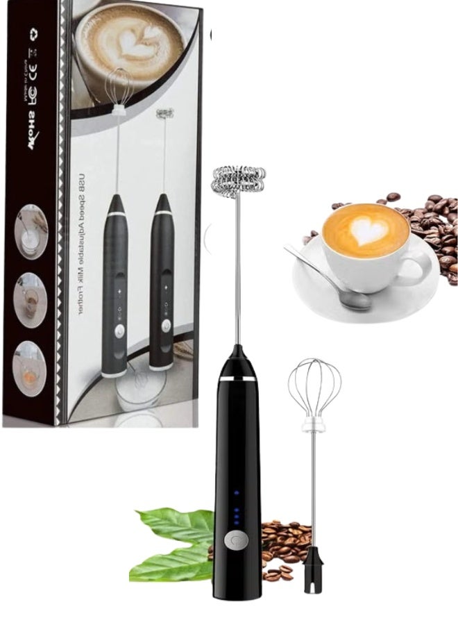 Portable Electric Milk Frother – USB Rechargeable, Dual Whisks for Creamy Froth and Beverage Mixing - Image 1