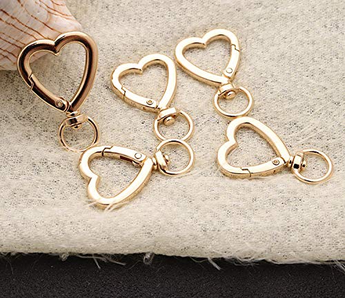 SUKPSY 8 Pcs Heart Swivel Spring Clasps Carabiner Buckle Metal Spring Key Chain Hook Clasps Hardware Accessories for Handbag DIY Bags Key Rings and Craft Making - Image 5