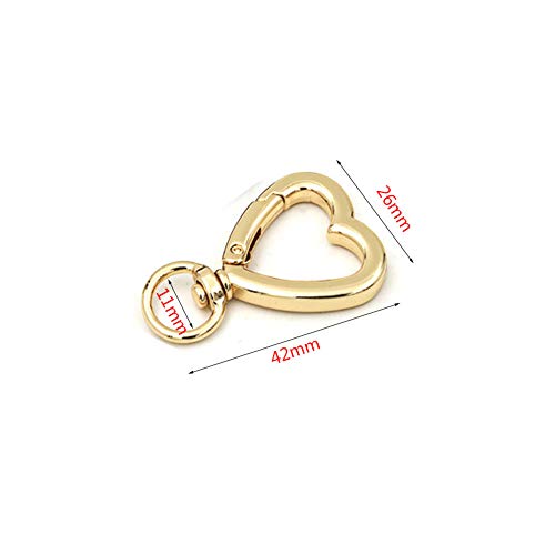SUKPSY 8 Pcs Heart Swivel Spring Clasps Carabiner Buckle Metal Spring Key Chain Hook Clasps Hardware Accessories for Handbag DIY Bags Key Rings and Craft Making - Image 4