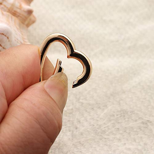SUKPSY 8 Pcs Heart Swivel Spring Clasps Carabiner Buckle Metal Spring Key Chain Hook Clasps Hardware Accessories for Handbag DIY Bags Key Rings and Craft Making - Image 2
