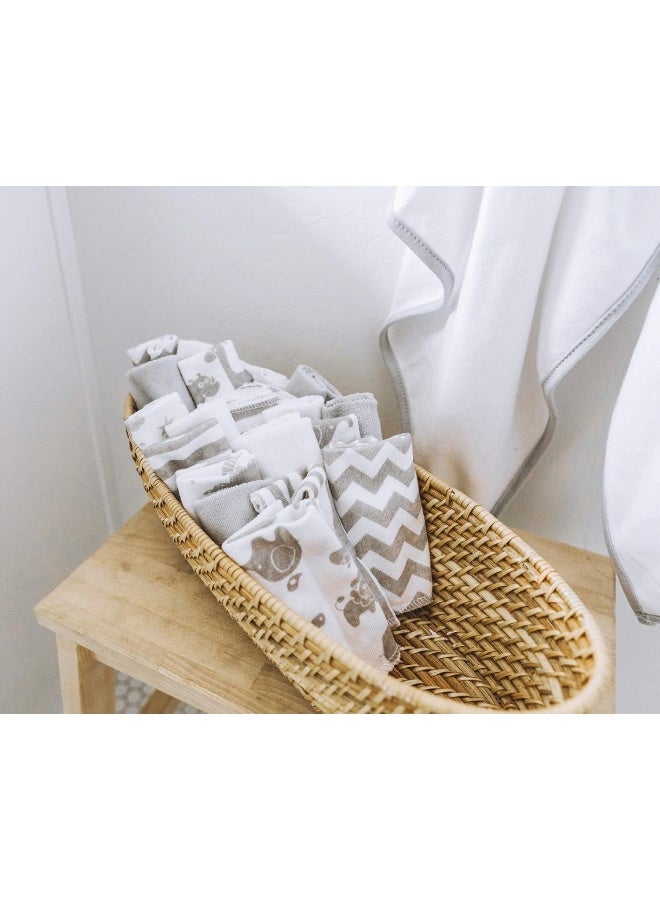 Spasilk مجموعة مناديل سباسيليك للأطفال حديثي الولادة من الأولاد والبنات، مجموعة مناشف تيري ناعمة، عبوة من 10، رمادي سماوي - Image 2