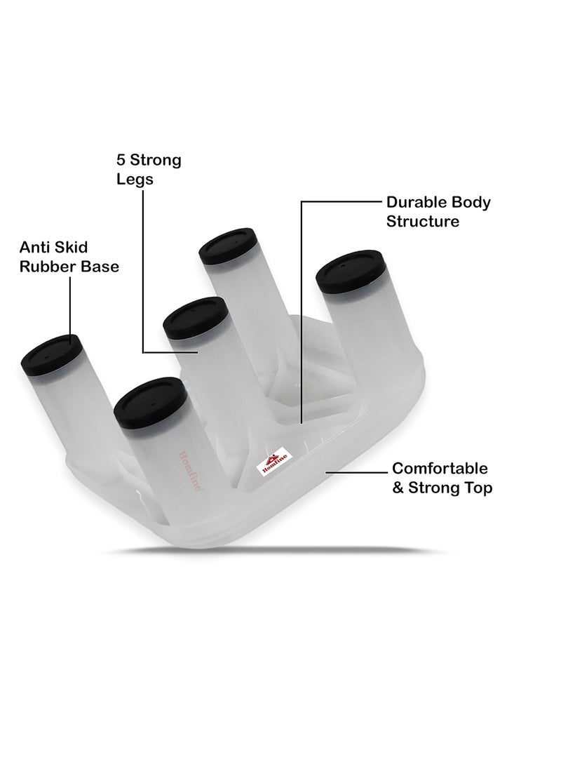 Homfine Homfine 5 Legs Strong Plastic Bath Stool Patla for Multiple Use in Bathroom, Home, Kitchen, Office (White, Medium, 1Pc) 29x29x14cm, Square  - Image 2