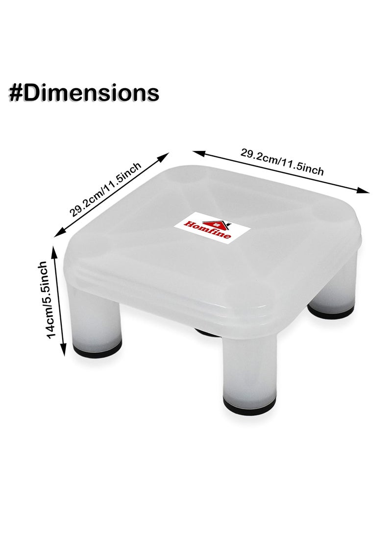 Homfine Homfine 5 Legs Strong Plastic Bath Stool Patla for Multiple Use in Bathroom, Home, Kitchen, Office (White, Medium, 1Pc) 29x29x14cm, Square  - Image 3