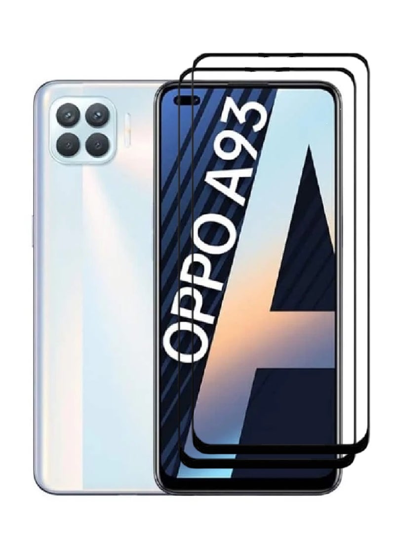 AINA 2 Pieces Tempered Glass Screen Protector 5D Designed For Oppo A93 Full Glue Edge to Edge Full Screen Coverage And Bubble Free - Image 1