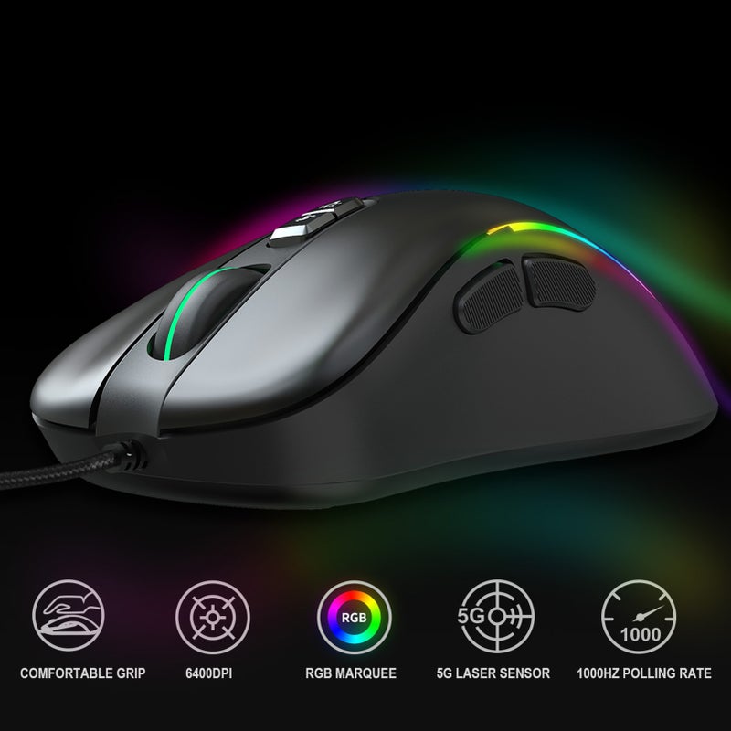 One Handed Gaming Keyboard And Combo V500 RGB Gaming Keypads And J300 Gaming Gaming Keypad Wired Gaming Keyboard with 2 USB Ports And Gaming - Image 4