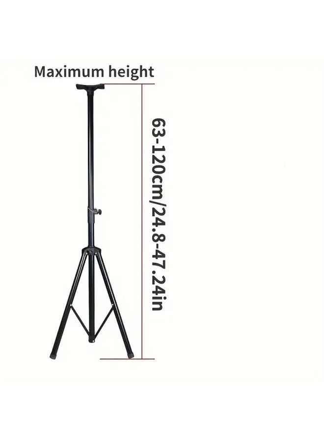 Heavy Duty Adjustable Telescopic Speaker Projector Tripod Stand Black - Image 1