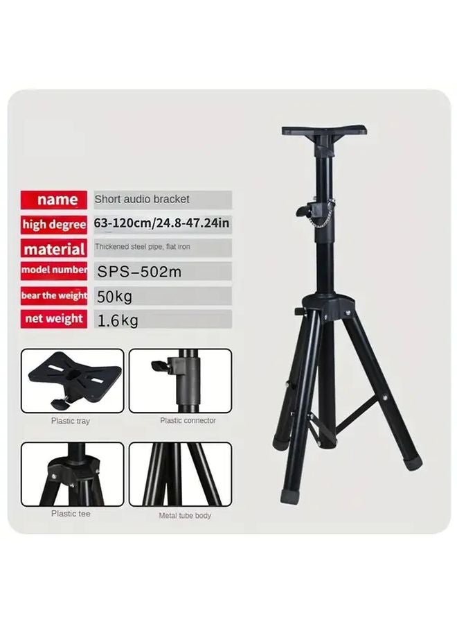 Heavy Duty Adjustable Telescopic Speaker Projector Tripod Stand Black - Image 4