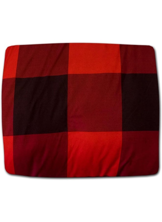 Sweet Home Collection Sweet Home Collection 4 Piece Buffalo Check Plaid Design Reversible to Solid Color with 2 Shams & Throw Pillow, Full/Queen, Burgundy  - Image 3