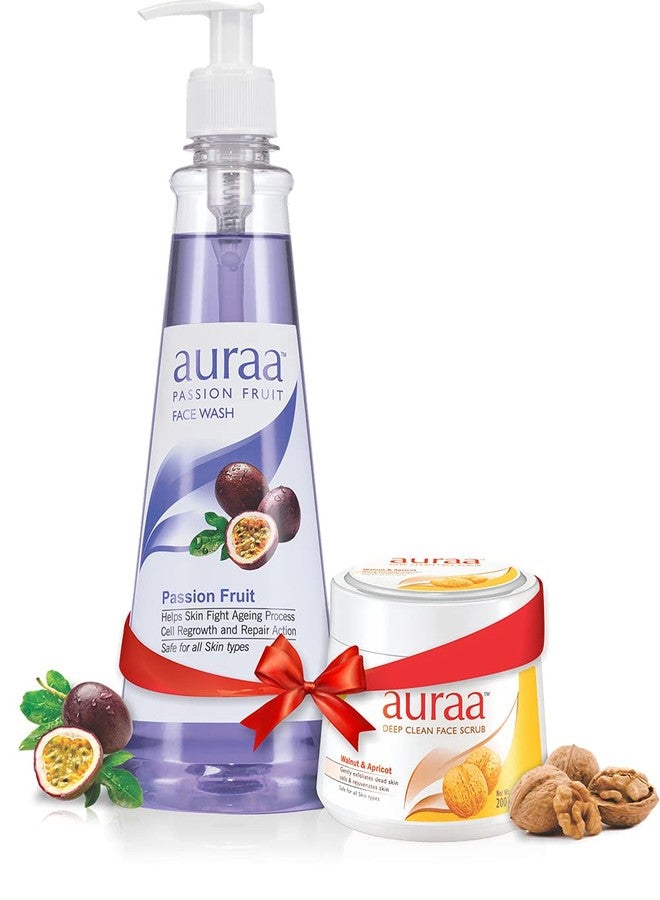 Auraa Skin Care Combo (Passion Fruit Face Wash, 500 ml & Face Scrub, 200 Gm)