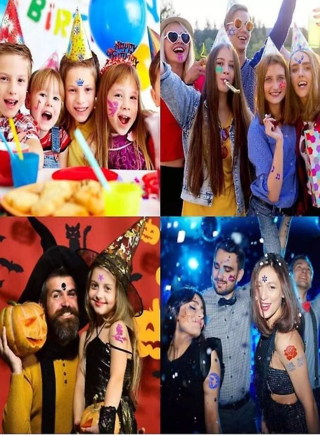 طقم تاتو لامع لامع في الظلام من 24 لونًا ، وشم مؤقت لامع - Image 5