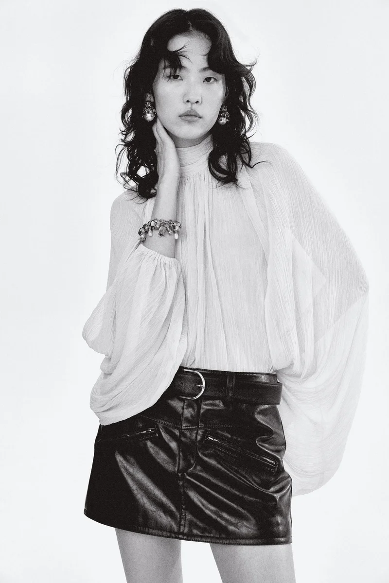 H&M Coated mini skirt